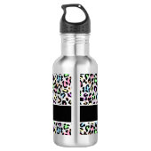 Bouteille D'eau Nom du monogramme du léopard Poster de animal (Dos)