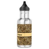 Bouteille D'eau Nom du monogramme Empreinte de léopard d'or noir C (Droite)