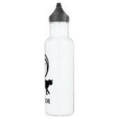 Bouteille D'eau Nom du monogramme Kitty initial Chat Lover Blanc N (Droite)