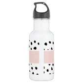 Bouteille D'eau Nom du monogramme moderne | Points rose et noir Pa (Dos)