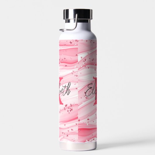 Bouteille D'eau Nom du monogramme Parties scintillant initiale ros (Plage)