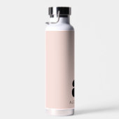 Bouteille D'eau Nom du monogramme rose gras moderne (Plage)