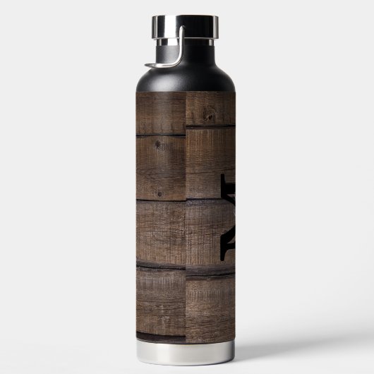 Bouteille D'eau Nom du script du monogramme Motif rustique (Droite)