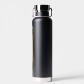 Bouteille D'eau Nom élégant moderne Noir et Or (Arrière)