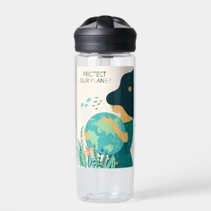 Bouteille D'eau Nom et texte personnalisés Planète Terre Mère
