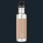 Bouteille D'eau Nom floral rose pâle personnalisé<br><div class="desc">Dotée d'un beau design floral et de votre nom choisi,  cette bouteille d'eau est un merveilleux cadeau personnalisé pour toute occasion !</div>