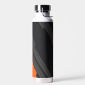 Bouteille D'eau Nom Géométrique Orange Noir Moderne (Gauche)