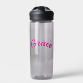 Bouteille D'eau Nom Grace en rose passionné, (Extérieur)