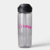 Bouteille D'eau Nom Grace en rose passionné, (Arrière)