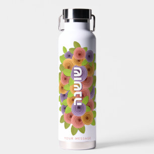 Bouteille D'eau Nom hébreu Personnalisé Plutôt Moderne Floral
