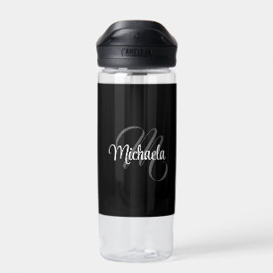 Bouteille D'eau Nom initial de monogramme moderne minimaliste