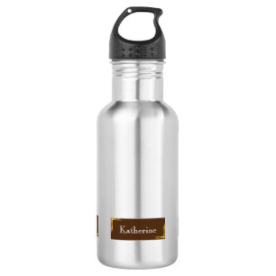 Bouteille D'eau Nom moderne simple Brown