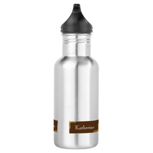 Bouteille D'eau Nom moderne simple Brown (Droite)