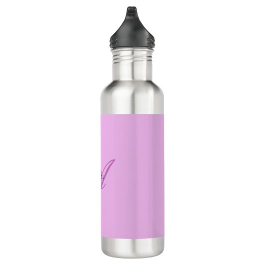 Bouteille D'eau Nom Monogramme Lettre initiale Orchid & Lilac (Droite)