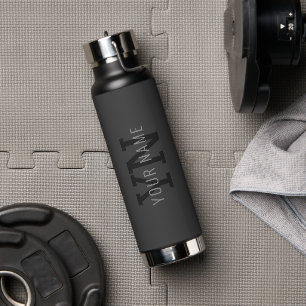 Bouteille D'eau Nom monographique moderne gris foncé (ou autre tex