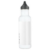 Bouteille D'eau Nom noir moderne en blanc (Droite)