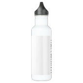 Bouteille D'eau Nom noir moderne en blanc (Gauche)