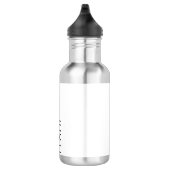 Bouteille D'eau Nom noir moderne en blanc (Droite)