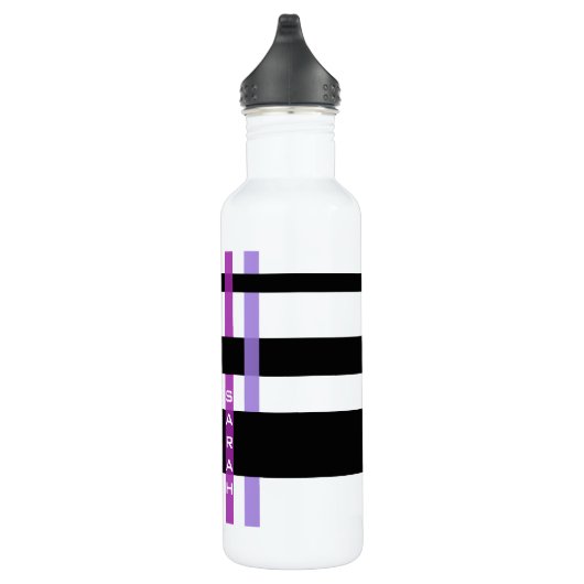 Bouteille D'eau Nom ou initiaux et bandes de tissage modernes (Droite)