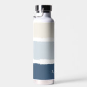 Bouteille D'eau Nom ou monogrammes Pinces à pinceau en Blues Ecru (Plage)