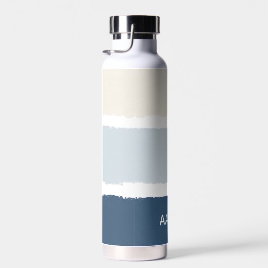 Bouteille D'eau Nom ou monogrammes Pinces à pinceau en Blues Ecru (Plage)