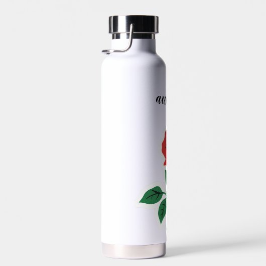 Bouteille D'eau Nom personnalisable Rose rouge (Plage)