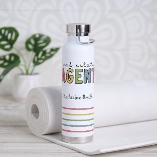 Bouteille D'eau Nom personnalisé Agent immobilier Cadeaux immobi