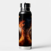 Bouteille D'eau Nom personnalisé Baseball en feu (Gym)