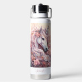 Bouteille D'eau Nom personnalisé belle licorne (Arrière)