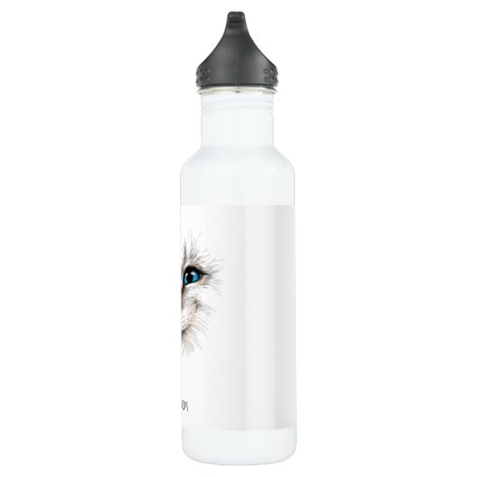 Bouteille D'eau Nom personnalisé Chat à plume (Droite)