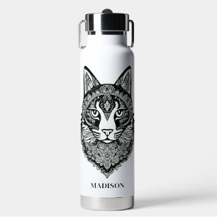 Bouteille D'eau Nom personnalisé Chat ornemental