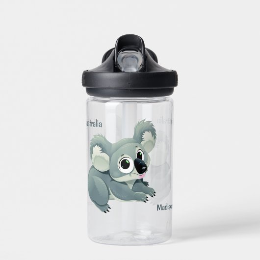 Bouteille D'eau Nom personnalisé Cute Koala (Avant)