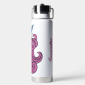 Bouteille D'eau Nom personnalisé Cute Unicorn (Arrière)