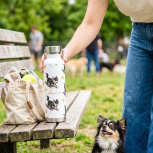 Bouteille D'eau Nom personnalisé de Chihuahua Motif d'empreinte de