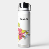 Bouteille D'eau Nom personnalisé de la carte Canada (Arrière)