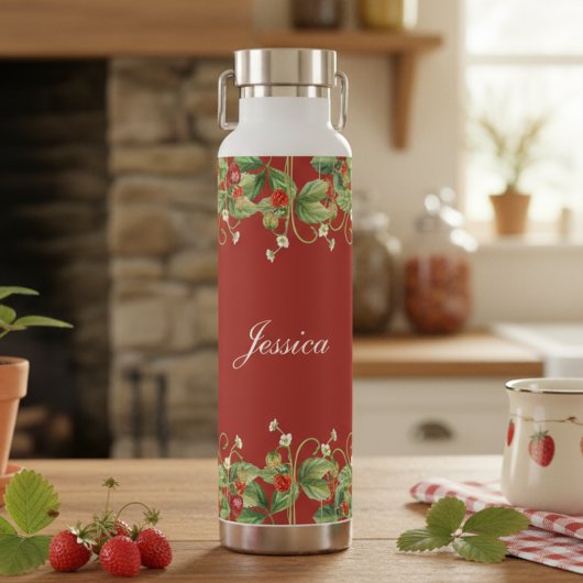 Bouteille D'eau Nom personnalisé de la fraise mûre