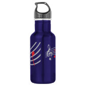 Bouteille D'eau Nom personnalisé de l'enseignant Musique Notes arc (Dos)