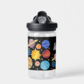 Bouteille D'eau Nom personnalisé de l'espace système solaire (Avant)