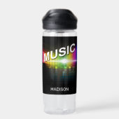 Bouteille D'eau Nom personnalisé de l'illustration de musique (Arrière)