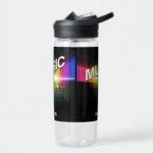 Bouteille D'eau Nom personnalisé de l'illustration de musique (Gauche)