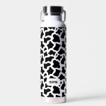 Bouteille D'eau Nom personnalisé du Motif de vache<br><div class="desc">Motif de vache Nom personnalisé Bouteille d'eau. Choisissez le style,  la taille et la couleur dans le menu d'options.</div>