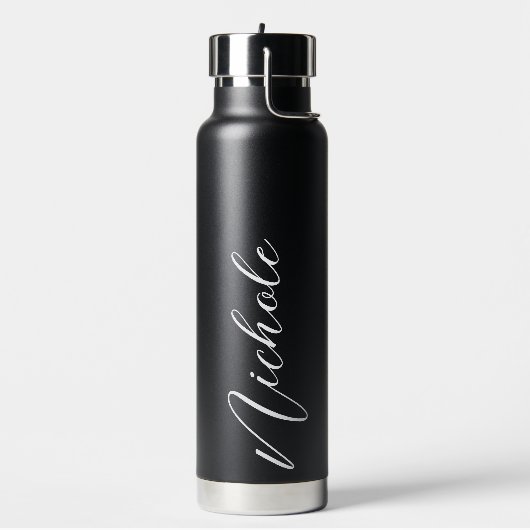 Bouteille D'eau Nom personnalisé Élégant Script Typographie modern (Gym)