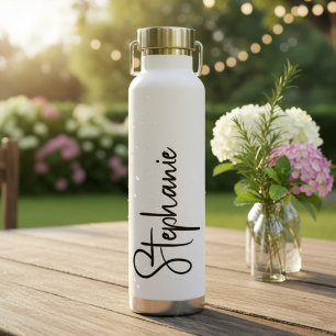 Bouteille D'eau Nom personnalisé en écriture cursive