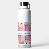 Bouteille D'eau Nom personnalisé Enseignant au crayon (Plage)