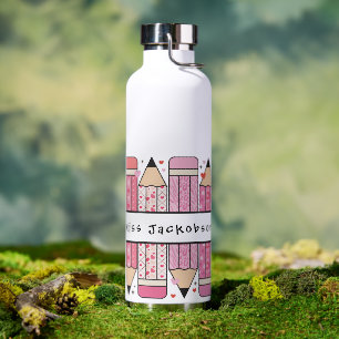 Bouteille D'eau Nom personnalisé Enseignant au crayon