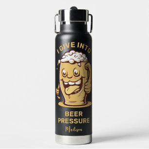 Bouteille D'eau Nom personnalisé et bière texte amusant
