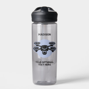 Bouteille D'eau Nom personnalisé et drone de texte