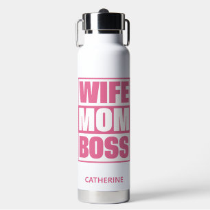 Bouteille D'eau Nom personnalisé Femme - Maman - Patron