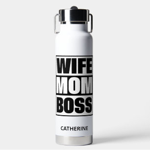Bouteille D'eau Nom personnalisé Femme - Maman - Patron