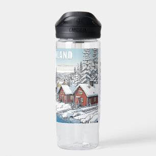 Bouteille D'eau Nom personnalisé Finlande Illustration hivernale